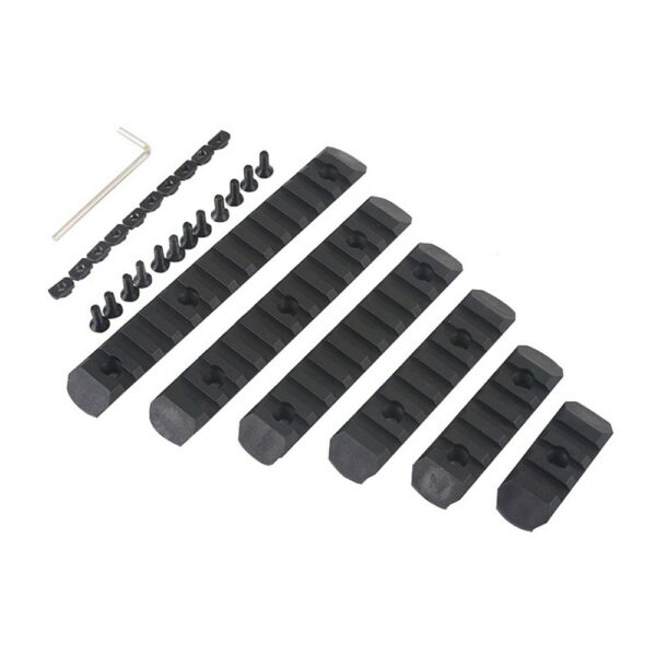 Set de 6 rails KeyMod ou M-LOK noir