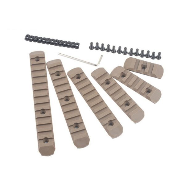 Set de 6 rails KeyMod ou M-LOK tan